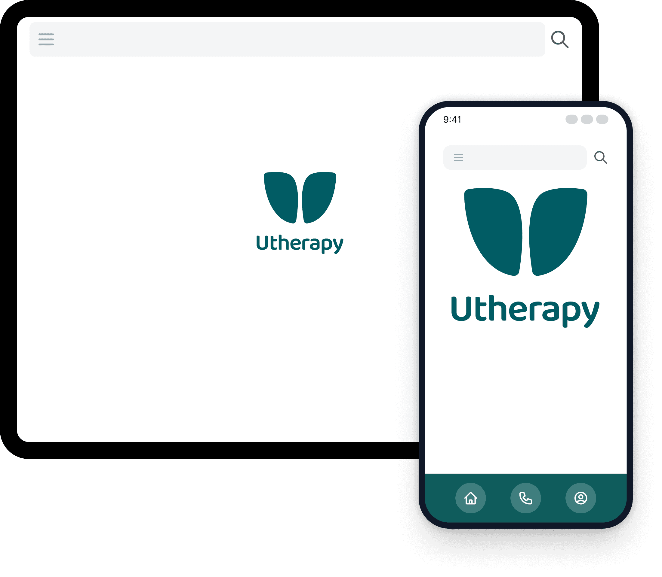 Tablet and phone showing the Utherapy app